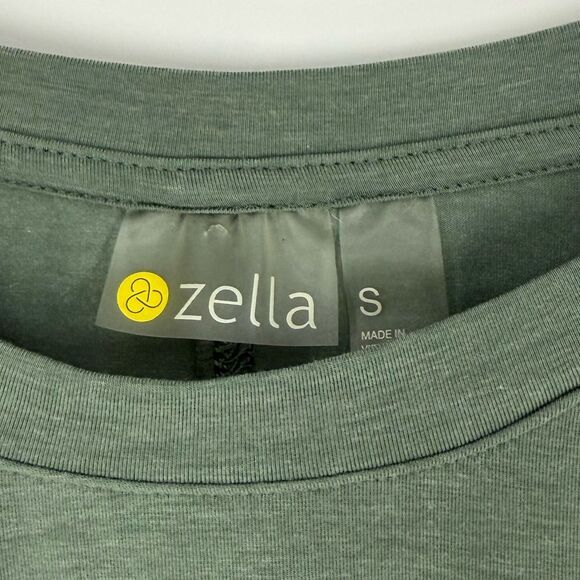 Zella Sleeveless Side-Ruched Drawstring Muscle Tank Top in Green Tree | Small - Picture 5 of 5